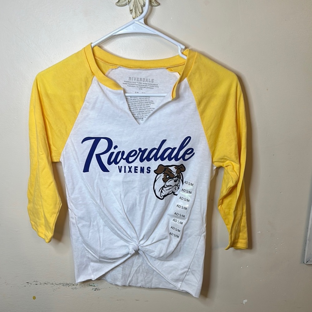 Riverdale Vixens Yellow and White Raglan Tee